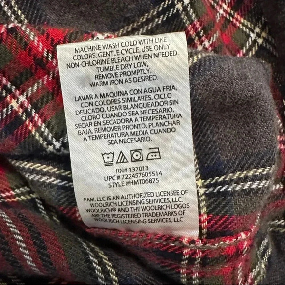 Woolrich Mens  Plaid Long Sleeve Collared Flannel ButtonUp Cotton XL (h8 - Picture 8 of 9